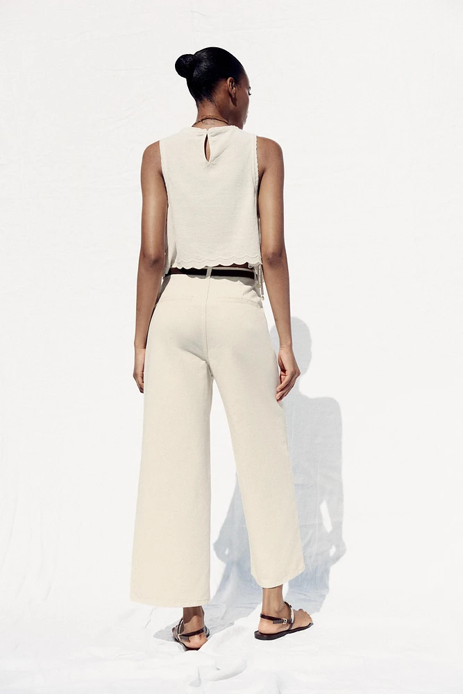 Z1975 BELTED HIGH-WAISTED CULOTTES