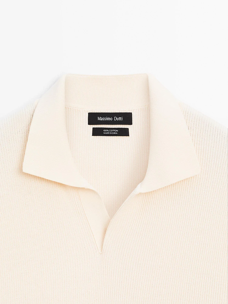 Mercerised cotton short sleeve polo shirt