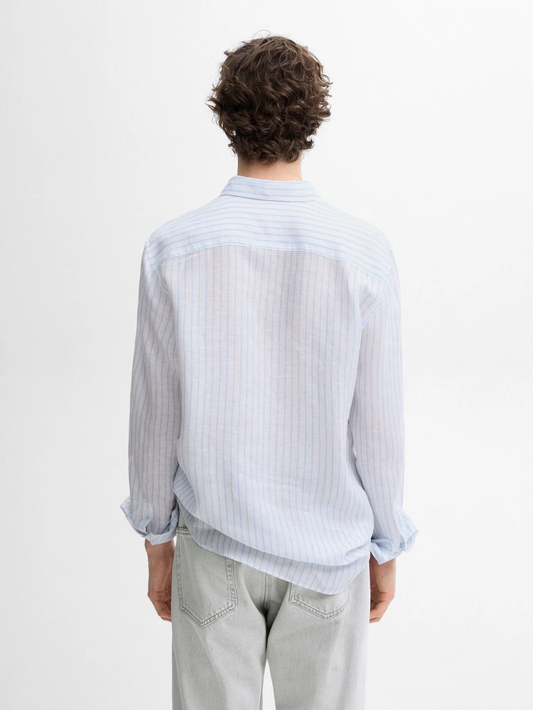 100% linen striped shirt