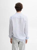 100% linen striped shirt