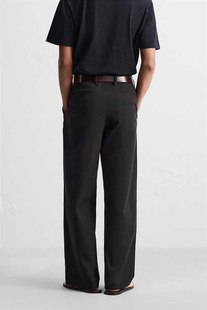 WIDE FIT COTTON-VISCOSE PANTS