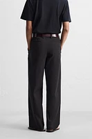 WIDE FIT COTTON-VISCOSE PANTS