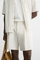 TEXTURED STRIPED SHORTS