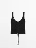 Top corset en maille crochet