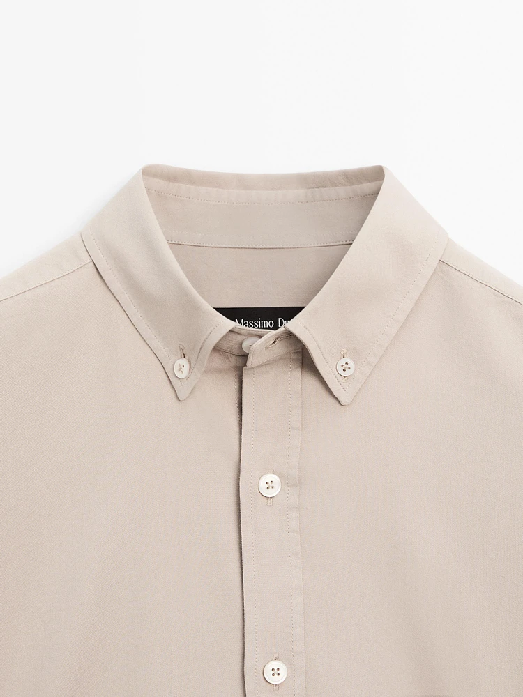 Chemise serge regular fit en coton mélangé