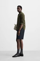 PLEATED REGULAR FIT BERMUDA SHORTS
