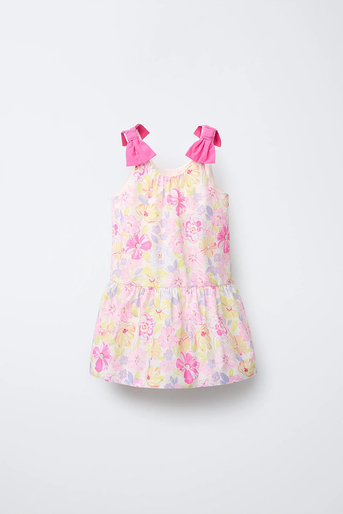 TIED FLORAL DRESS