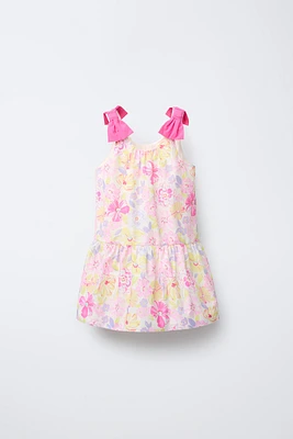 TIED FLORAL DRESS