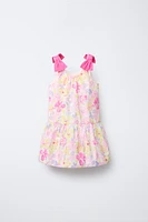 TIED FLORAL DRESS