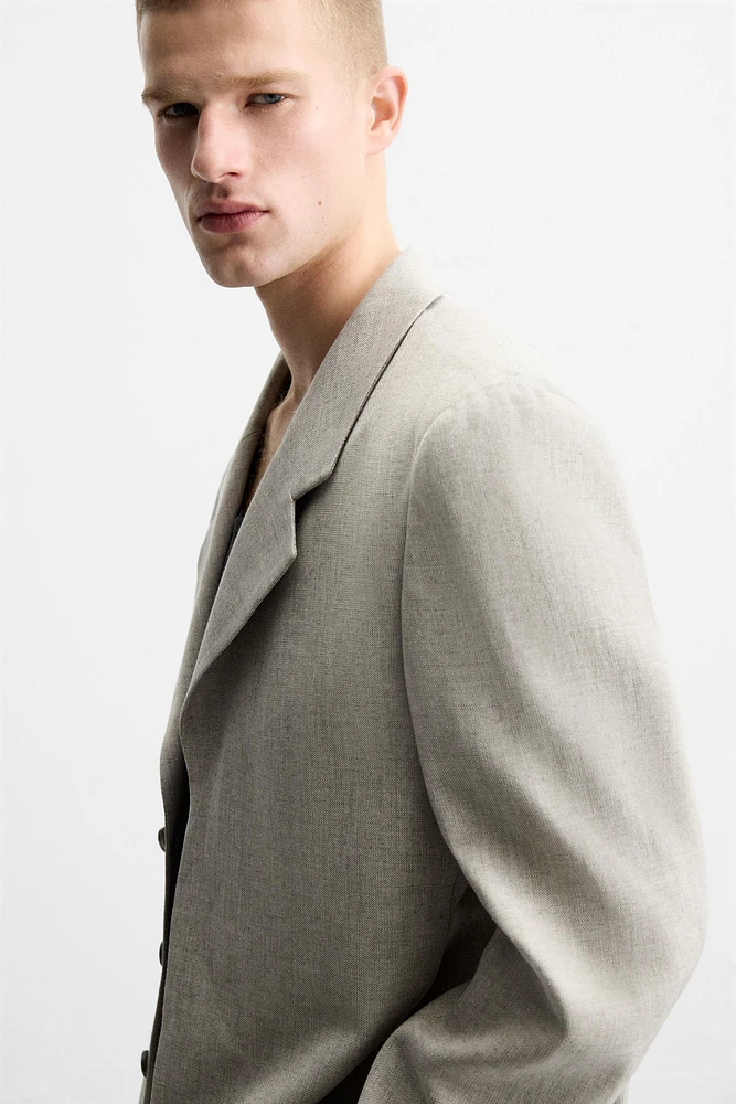 VESTE DE COSTUME STRUCTURÉE AVEC LIN