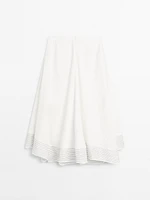Flared linen blend skirt with seam details