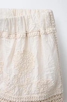 EMBROIDERED FLORAL SKIRT