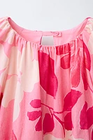 VOLUMINOUS FLORAL DRESS