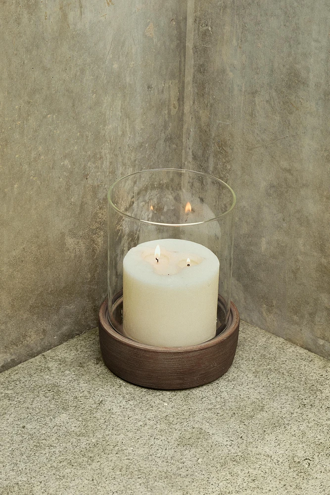 LANTERNE VERRE RECYCLABLE ET CÉRAMIQUE