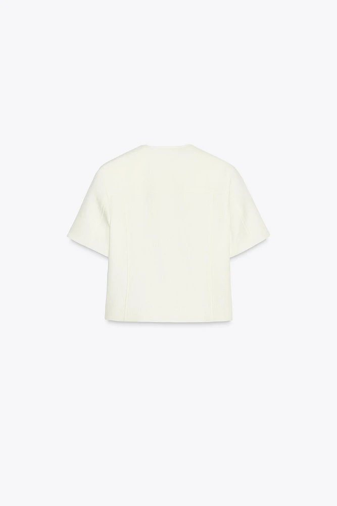 SHORT SLEEVE DOUBLE-BREASTED BLAZER