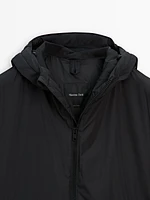 Long hooded down parka