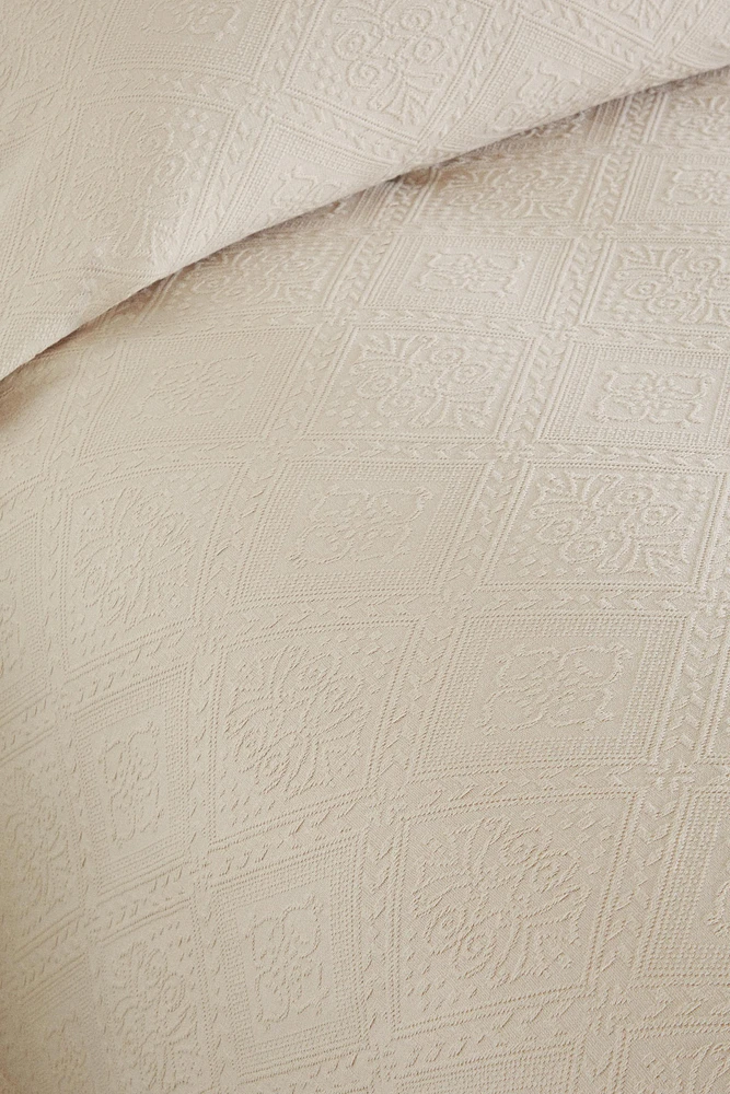 COUVRE-LIT COTON MOTIF GÉOMÉTRIQUE