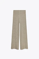 PANTALON LARGE EN MAILLE COUPÉE