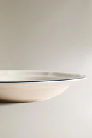 SOUP PLATE WITH GREEN RIM
