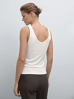 Top à dentelle en coton mélangé