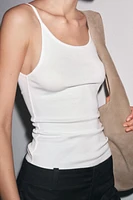 RIBBED STRAPPY TANK TOP