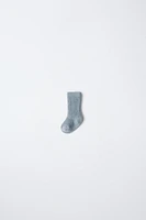 RIBBED COTTON AND SILK SOCKS