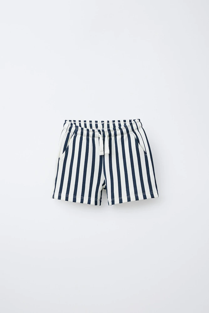 STRIPED PLUSH SHORTS