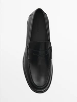 Leather penny loafers