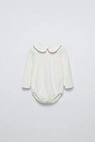 EMBROIDERED COLLAR BODYSUIT
