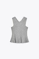 TEXTURED PEPLUM TOP