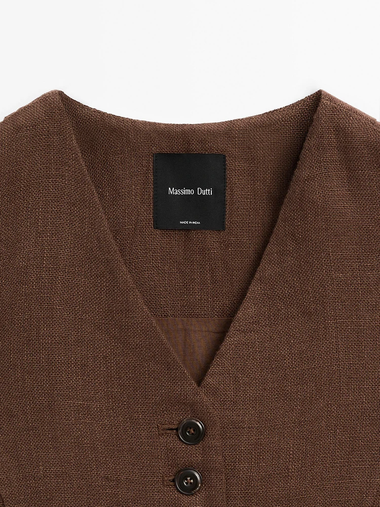Gilet long en lin