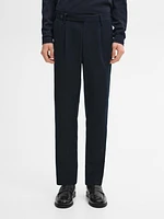 Pantalon à pinces en coton mélangé