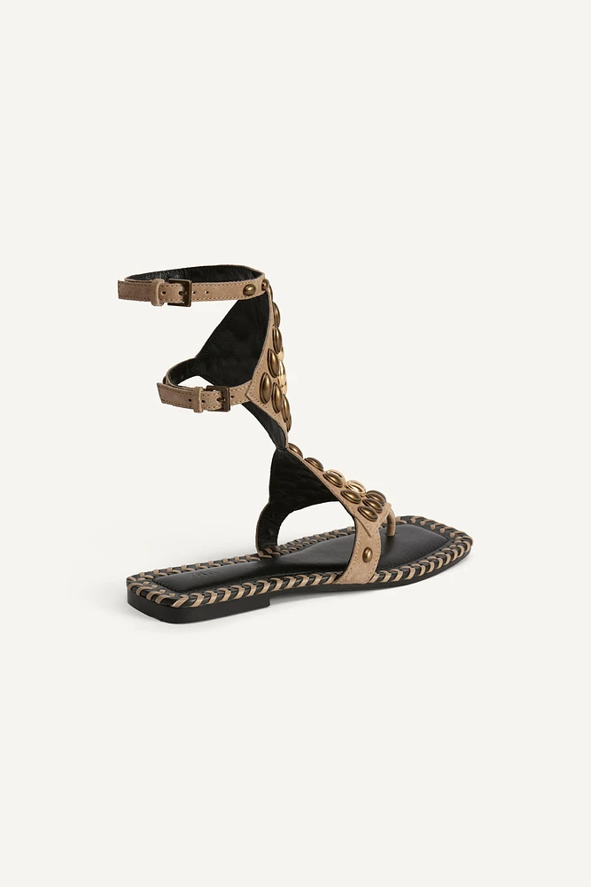 LIMITED EDITION SUEDE STUDDED SANDALS