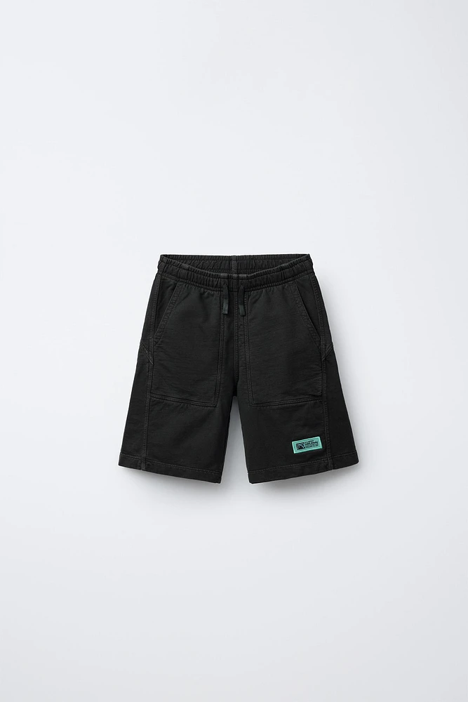 WASHED-EFFECT PLUSH SHORTS