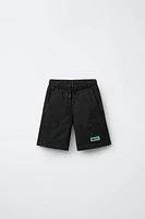 WASHED-EFFECT PLUSH SHORTS