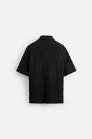 TEXTURED WEAVE KNIT SHIRT
