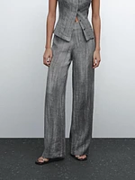 Pleated trousers 100% linen
