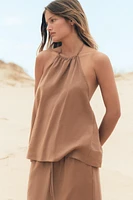 FLOWY HALTER TOP