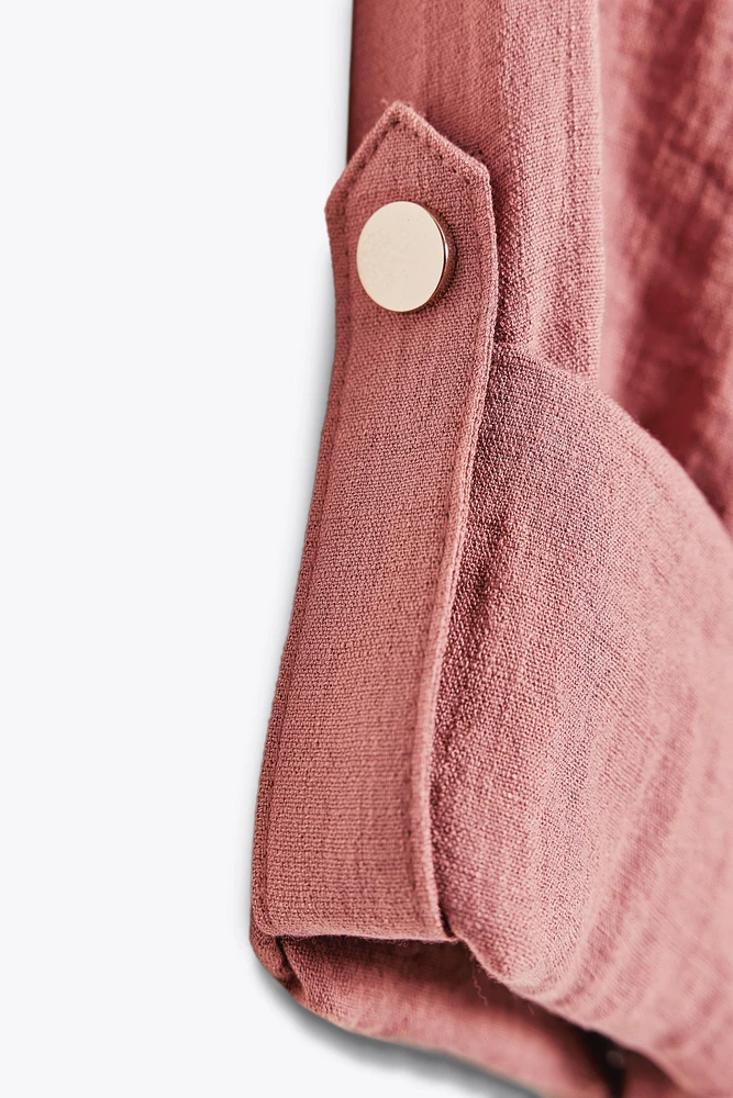 BELTED SLEEVE CROPPED JACKET