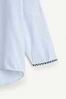 LIMITED EDITION GINGHAM TRIM STRIPED SHIRT