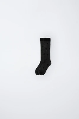 TWO-PACK OF SHEER SOCKS WITH BOWS AND HEARTS