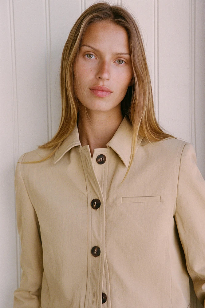 SHOULDER PAD CROPPED JACKET