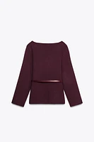 BELTED KNIT TOP