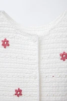 EMBROIDERED FLORAL KNIT ROMPER
