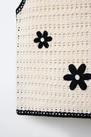 TOP EN MAILLE CROCHET FLEURS