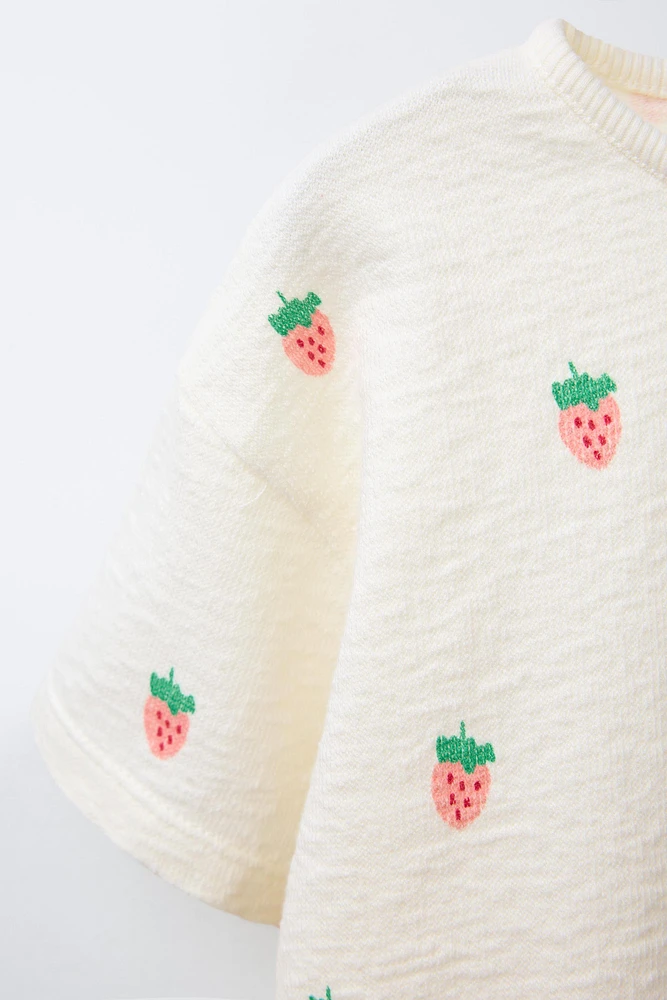 STRAWBERRY PRINT T-SHIRT