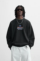 NAUTICAL EMBROIDERED TEXT SWEATSHIRT