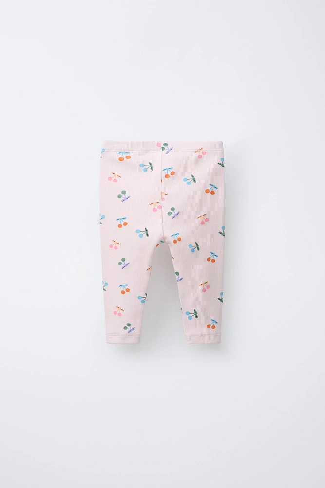 LEGGING RIB CERISES