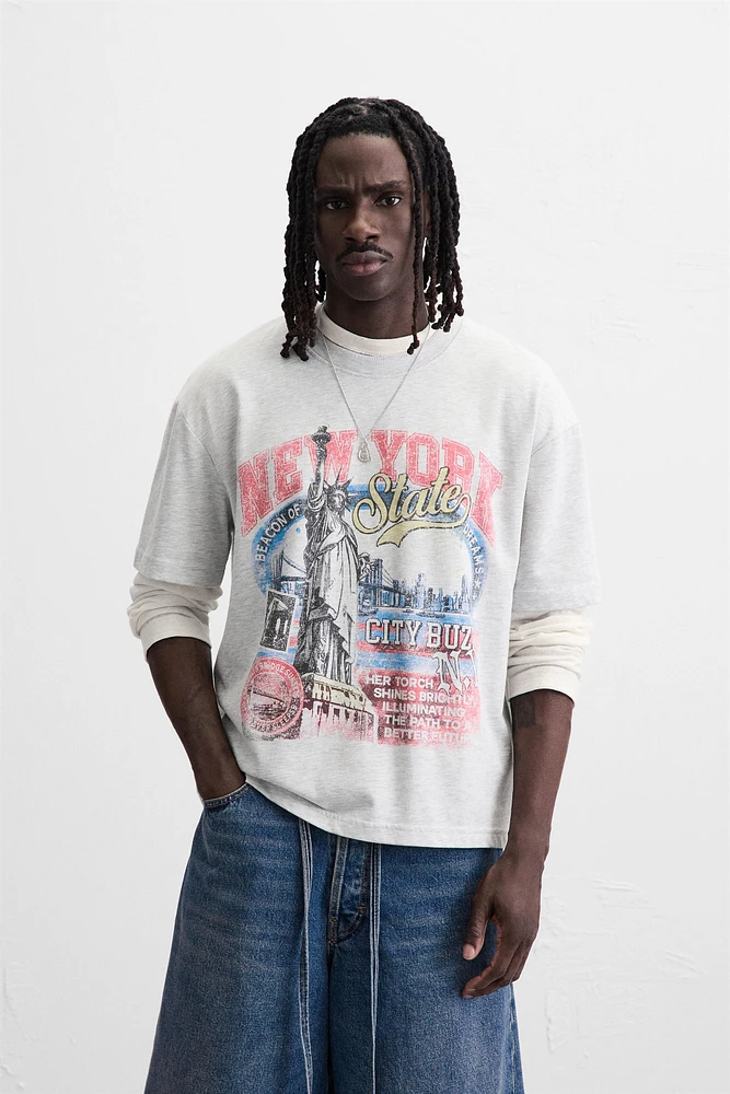 WASHED PRINT T-SHIRT