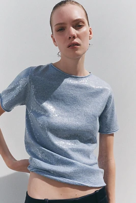SEQUIN KNIT TOP